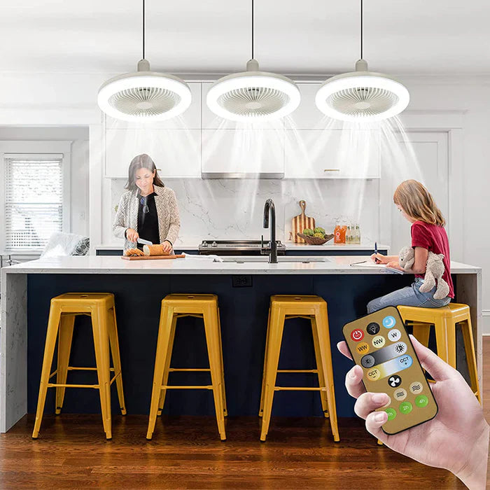 Ceiling Fan with LED Light – Fits Any Lamp Socket, Comes with Remote Control